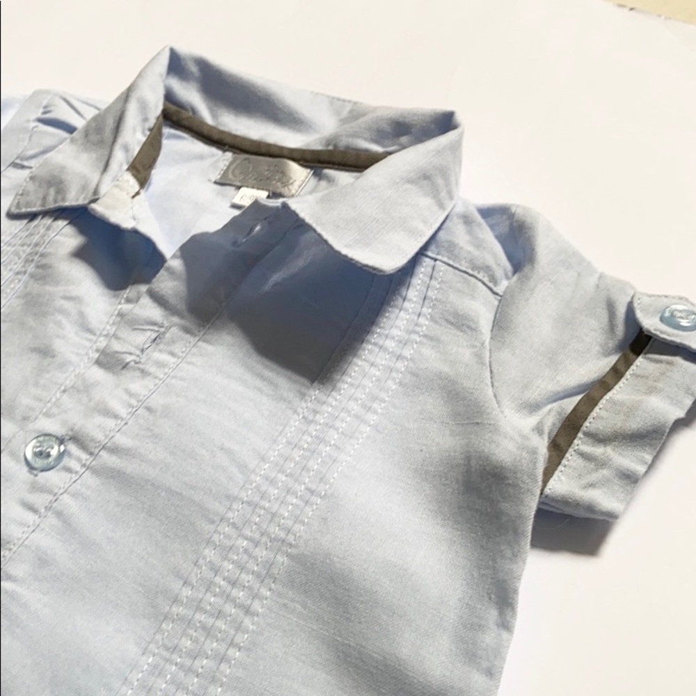 Quiltex Infant Romper Chambray Blue One-Piece - Picture 4 of 7